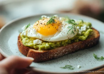 Easy avocado toast with fried egg on whole wheat bread, ready in 5 minutes for busy family breakfast