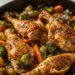 One-pan lemon herb roasted chicken with carrots, potatoes, and green beans – a quick, healthy 30-minute dinner.