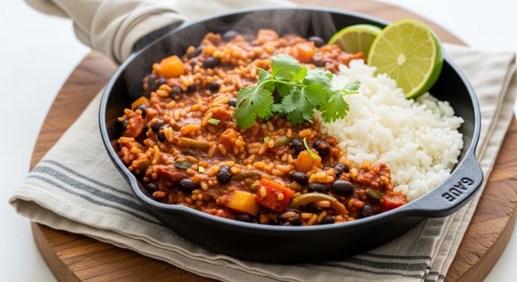 One-Skillet Black Bean Rice Situation
