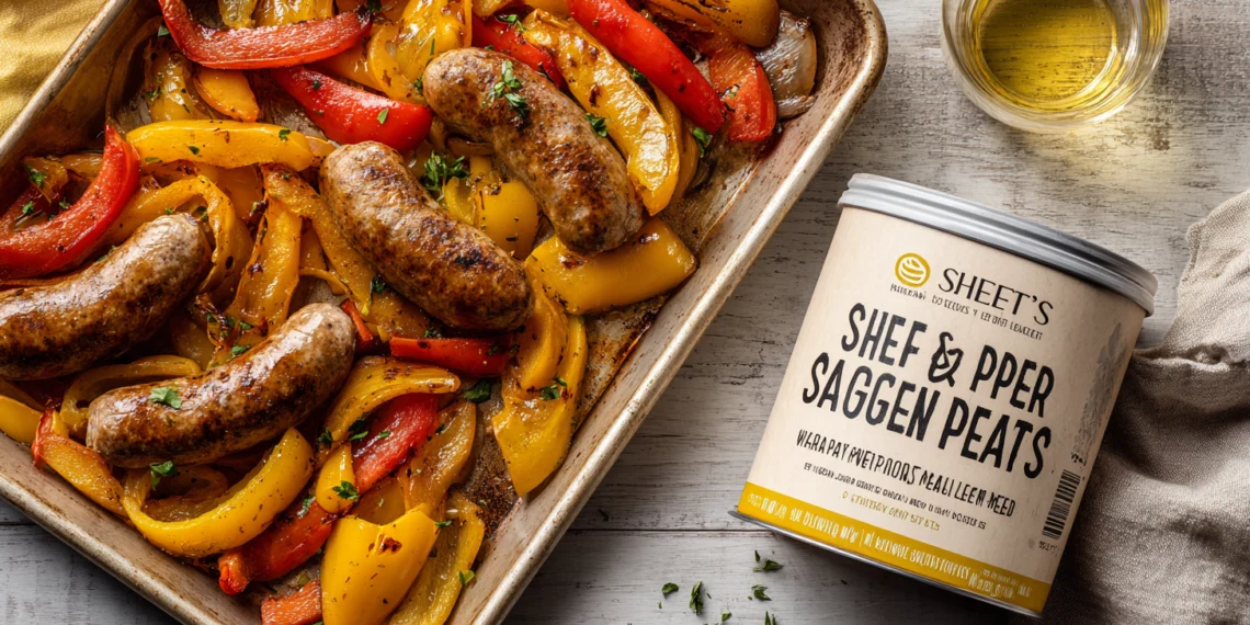 Quick 30-minute sheet pan sausage and peppers with colorful bell peppers – an easy weeknight dinner.