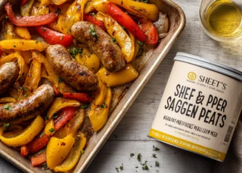 Quick 30-minute sheet pan sausage and peppers with colorful bell peppers – an easy weeknight dinner.