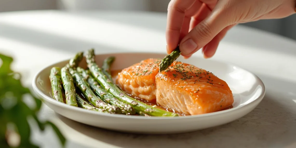 Healthy 30-minute salmon with roasted asparagus, a quick and nutritious weeknight meal.