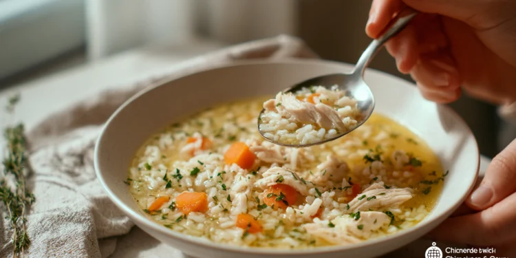 Healthy 30-minute chicken and rice soup with vegetables – a quick and comforting weeknight meal.