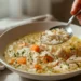 Healthy 30-minute chicken and rice soup with vegetables – a quick and comforting weeknight meal.