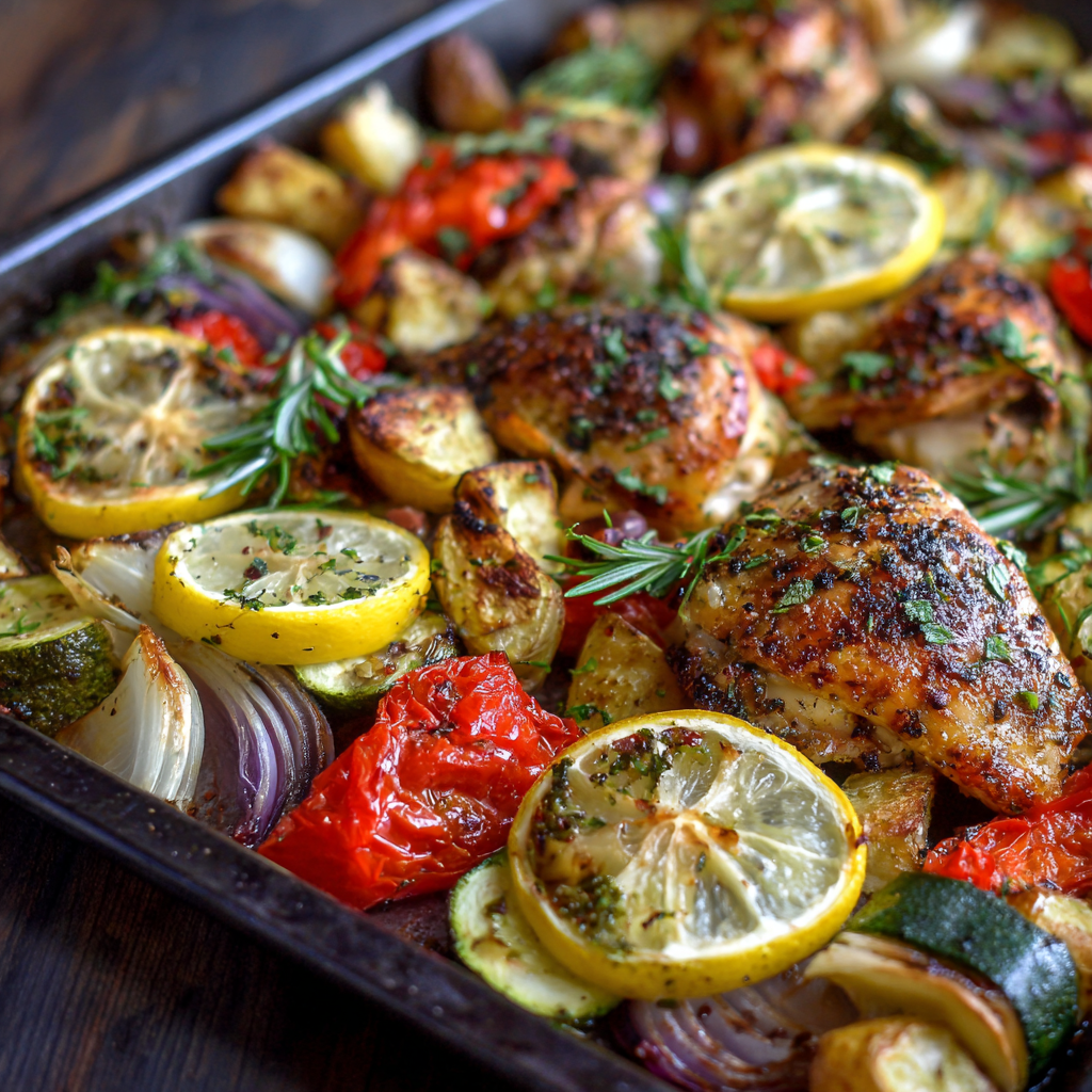 Mediterranean Sheet Pan Chicken with Roasted Vegetables