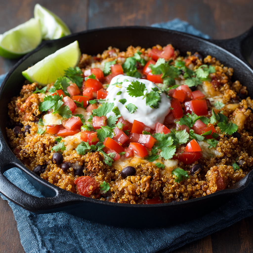 One-Pan Mexican Quinoa and Black Bean Skillet