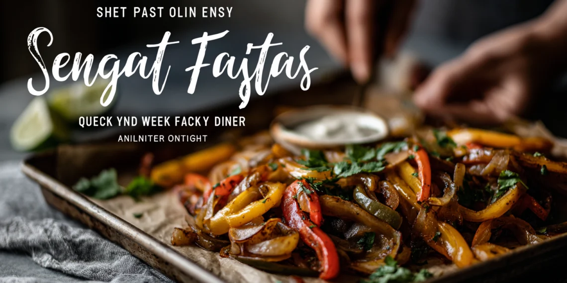 Sheet pan chicken fajitas with colorful bell peppers and onions — easy, quick, and flavorful weeknight dinner.