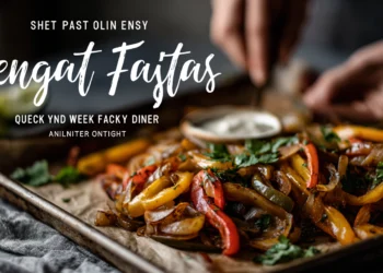 Sheet pan chicken fajitas with colorful bell peppers and onions — easy, quick, and flavorful weeknight dinner.