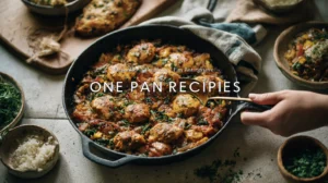 Healthy one-pan dinner with chicken, broccoli, peppers, and potatoes, perfect for quick weeknight meals.