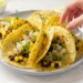Vegetarian tacos with black beans and corn, colorful, fresh, and quick to prepare.