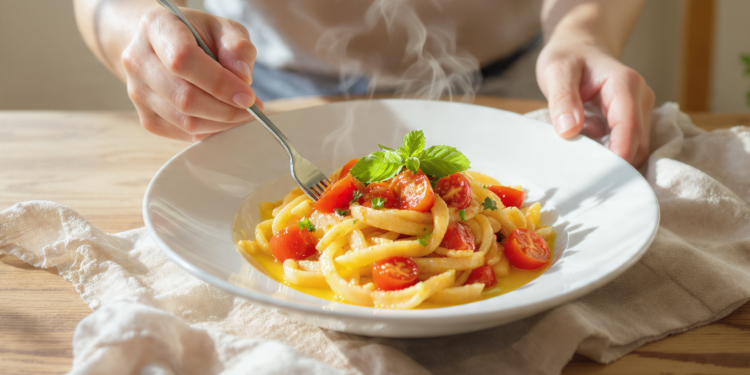 Budget-friendly quick pasta meal with noodles, simple sauce, vegetables, and affordable ingredients.