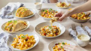 Budget-friendly quick meal with global flavors using affordable spices, rice, vegetables, and simple protein.