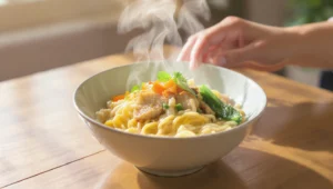 Budget-friendly noodle bowl with vegetables, quick and easy low-cost meal ready in minutes.