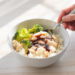 Budget-friendly rice bowl with vegetables and protein, quick and easy meal ready in minutes.