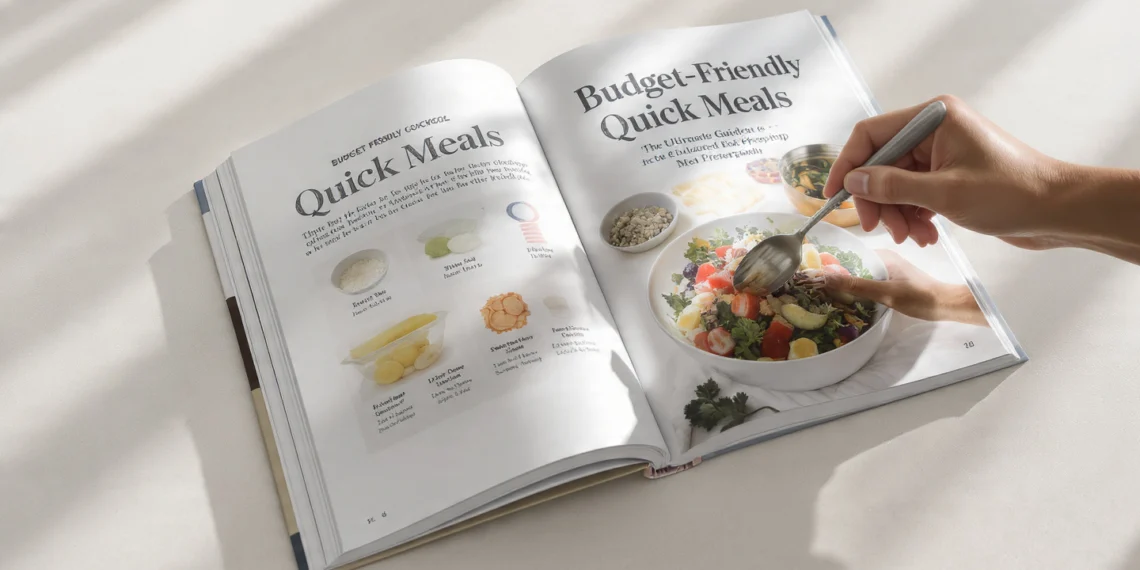 Budget-friendly quick meal prep containers with rice, vegetables, and affordable protein prepared for the week.