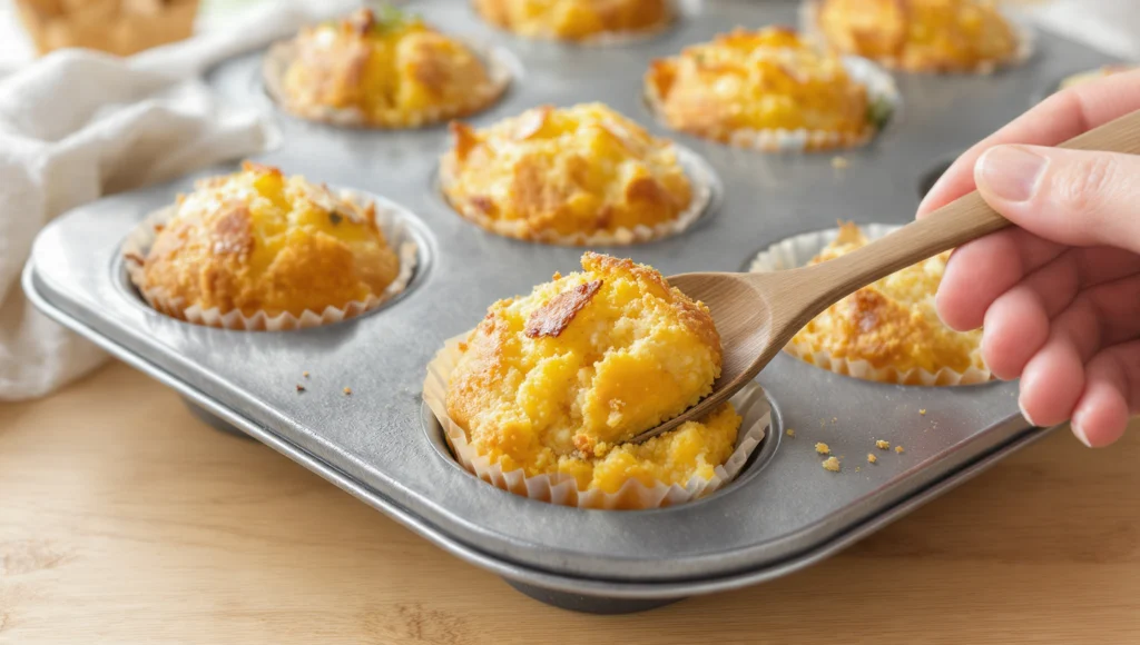 Savory egg muffins with vegetables and cheese on cooling rack, make-ahead breakfast meal prep