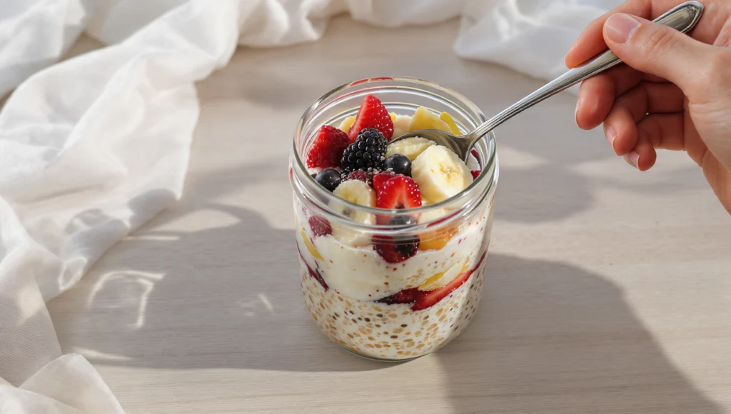 Overnight oats in glass jars with multiple flavors, best make-ahead breakfast meal prep recipe