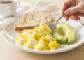 Easy to chew breakfast for seniors with oatmeal, eggs, yogurt, and soft fruits
