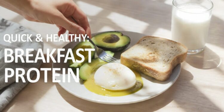 Quick healthy protein breakfast with eggs, Greek yogurt, and nuts for energy and muscle support