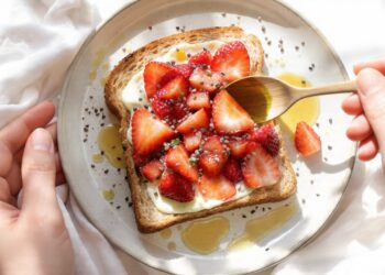 Healthy breakfast toast ideas with yogurt, nut butter, and veggie toppings on whole grain bread