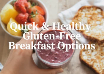 Gluten-free breakfast options with quinoa porridge, sweet potato hash, pancakes and yogurt parfait
