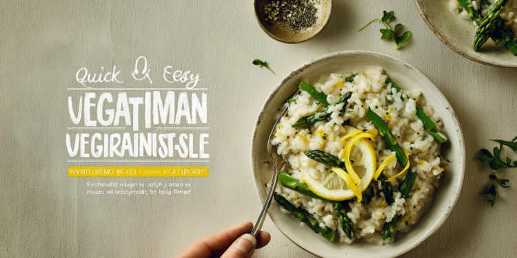 Lemon and asparagus risotto, creamy vegetarian dish that’s quick and easy to make.