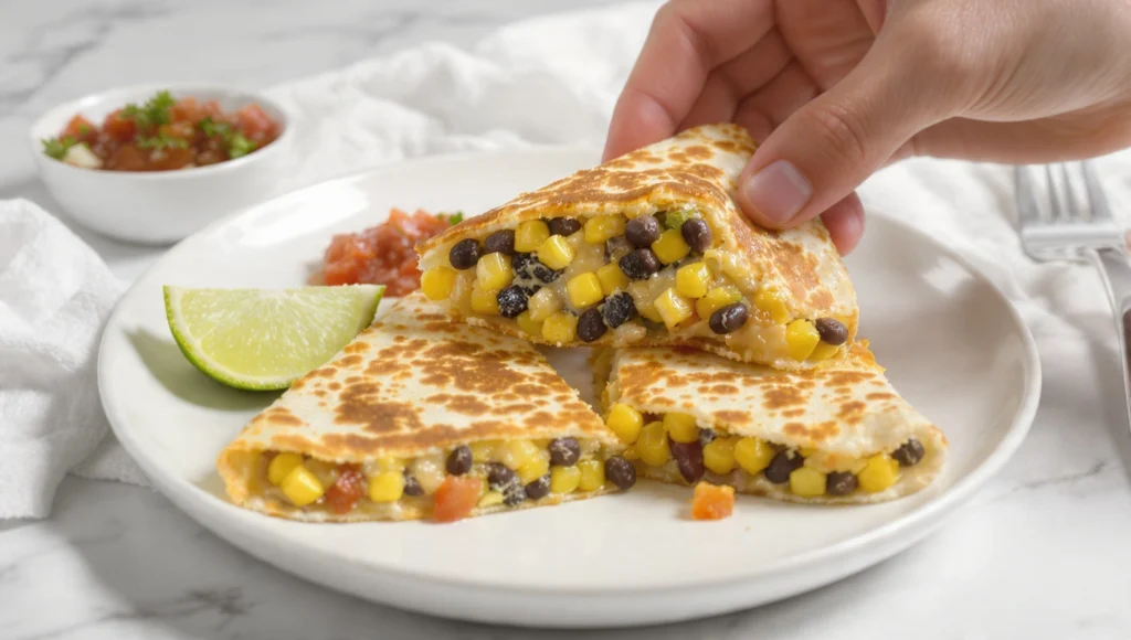 easy summer recipe – corn black bean quesadilla