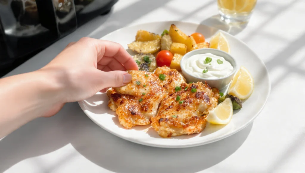 easy summer recipe – Greek chicken air fryer dinner