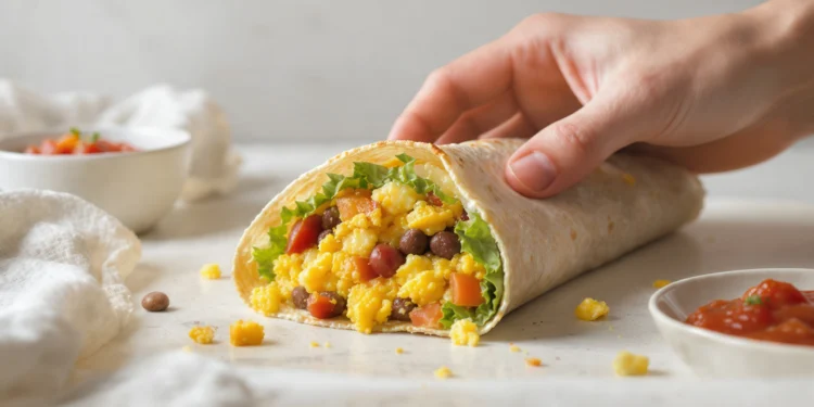 Budget-friendly healthy breakfast with eggs, toast, fruit, and oats on a bright morning table.