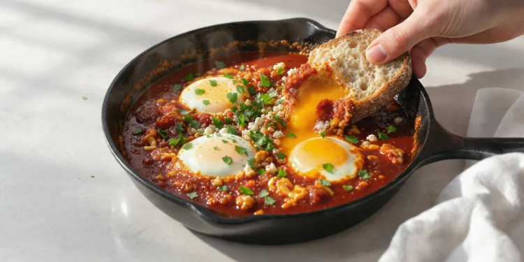 Quick healthy international breakfast recipes with fresh fruits, eggs, and whole grains on a wooden table.