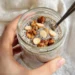 Quick healthy breakfast recipes with seeds and nuts including chia pudding, granola bowl, almonds, and pumpkin seeds.