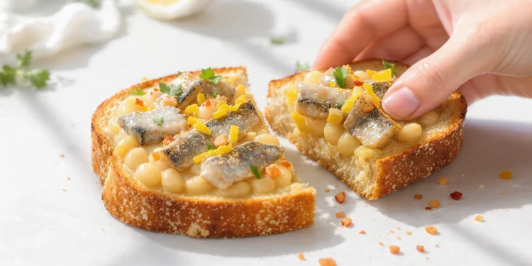 Quick healthy breakfast using pantry staples like oats, peanut butter, canned beans, and seeds on a rustic table.