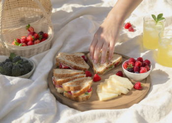 Simple picnic food ideas including sandwiches, fruit, and wraps ready in 30 minutes