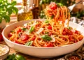 Quick tomato basil pasta with fresh tomatoes and herbs, easy Italian pasta recipe ready in minutes