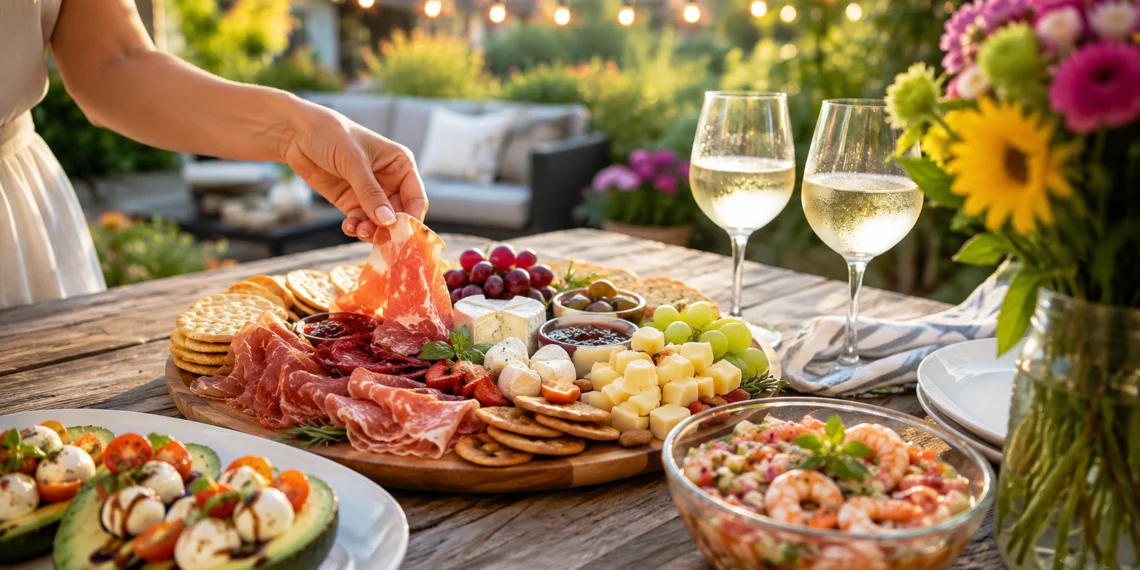 Easy no cook summer dinners with fresh salads, wraps, and cold ingredients ready to eat.