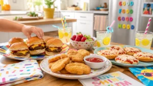 Easy summer dinners for kids with healthy, colorful meals including pasta, veggies, and finger foods