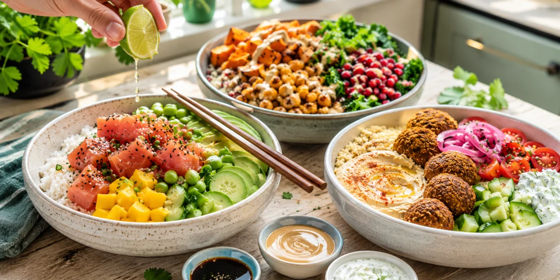 Quick healthy summer bowls with fresh vegetables, grains, and protein for easy balanced meals.